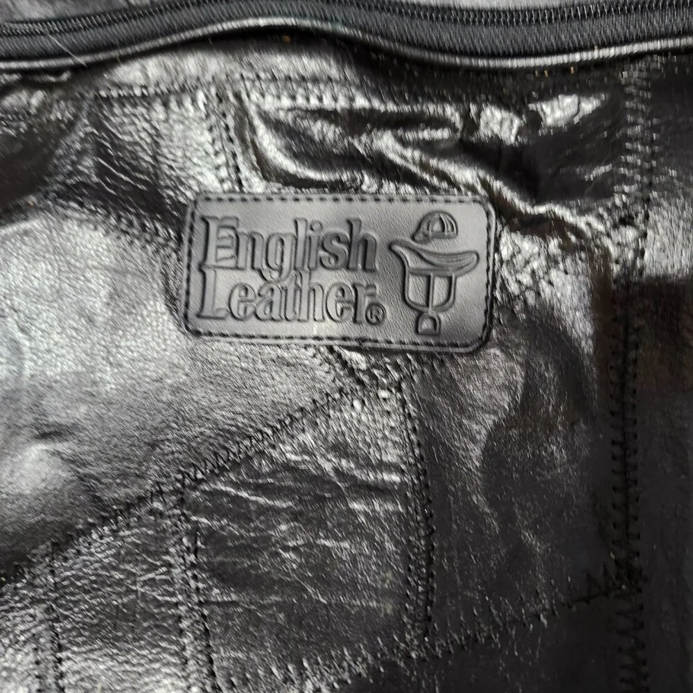 Vintage English Leather bi fold garment bag. NEW